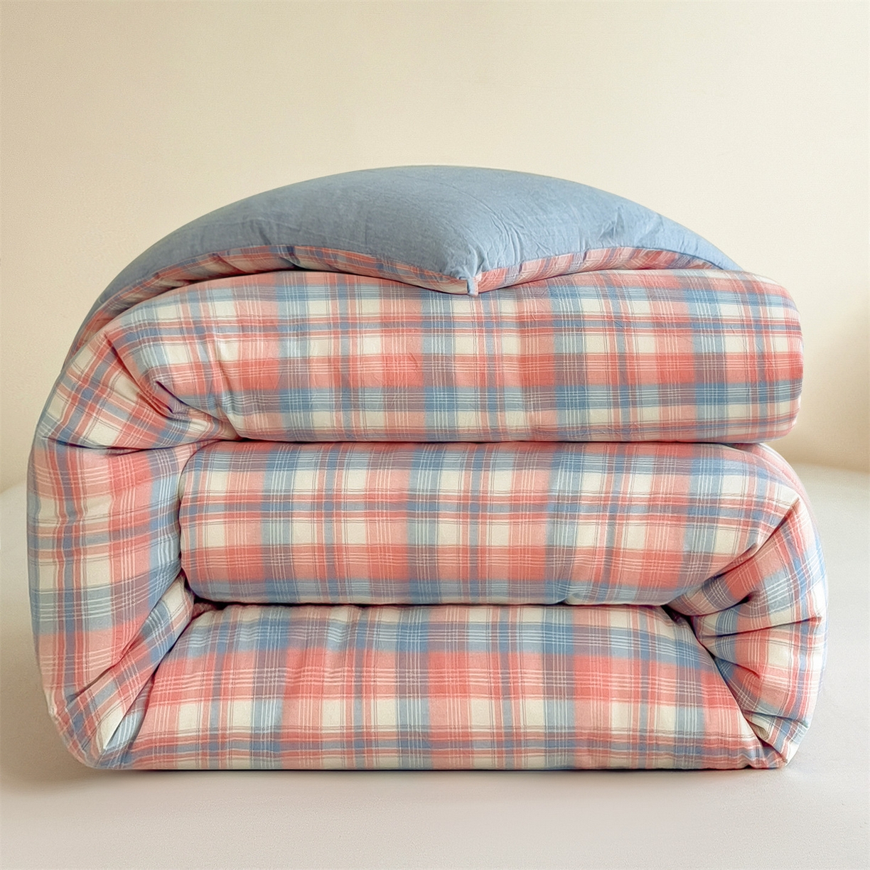 梵克保罗 2025秋冬新款10A抗菌无印风冬被被子被芯 炫彩格