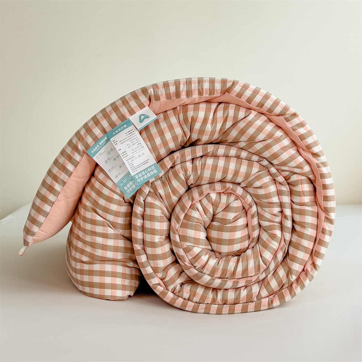 91家纺网 家纺一手货源 找家纺 梵克保罗 2025秋冬新款10A抗菌无印风冬被被子被芯 玉小格