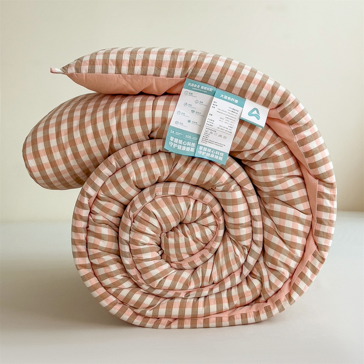 91家纺网 家纺一手货源 找家纺 梵克保罗 2025秋冬新款10A抗菌无印风冬被被子被芯 玉小格