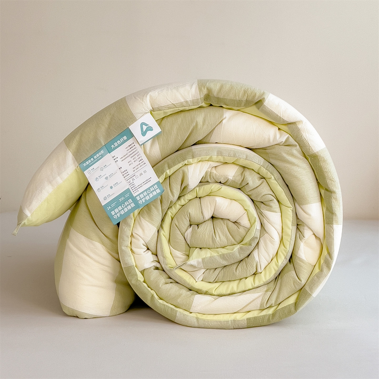 91家纺网 家纺一手货源 找家纺 梵克保罗 2025秋冬新款10A抗菌无印风冬被被子被芯 清雅中格