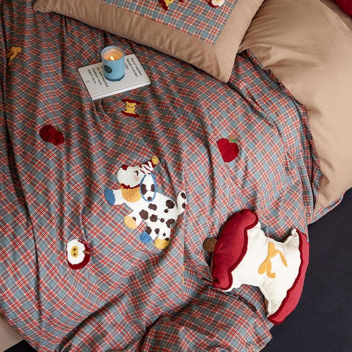 91家纺网 家纺一手货源 找家纺 （总）风向标家纺 2025新款全棉50s磨毛数码印花毛巾绣四件套-风格一