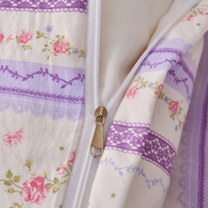 91家纺网 家纺一手货源 找家纺 织雅漫 2025新款水洗棉印花被套 紫晴