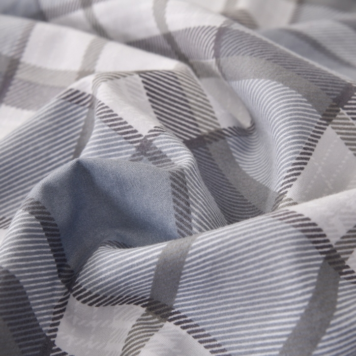 91家纺网 家纺一手货源 找家纺 织雅漫 2025新款水洗棉印花被套 大蓝格
