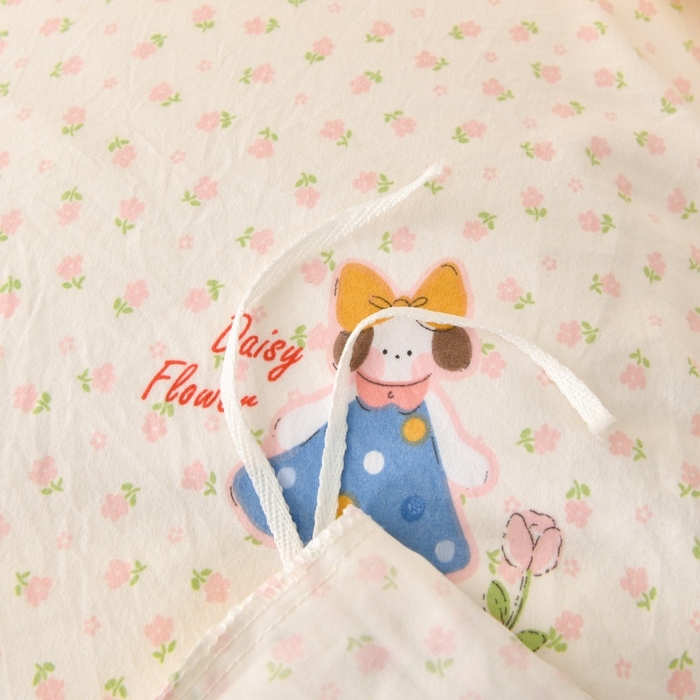 91家纺网 家纺一手货源 找家纺 织雅漫 2025新款水洗棉印花被套 甜蜜女孩