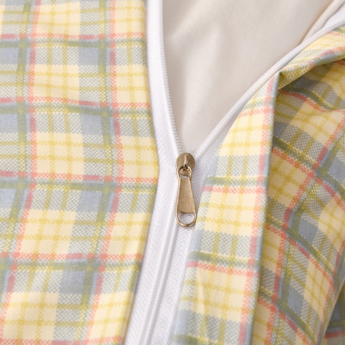 91家纺网 家纺一手货源 找家纺 织雅漫 2025新款水洗棉印花被套 小绿格