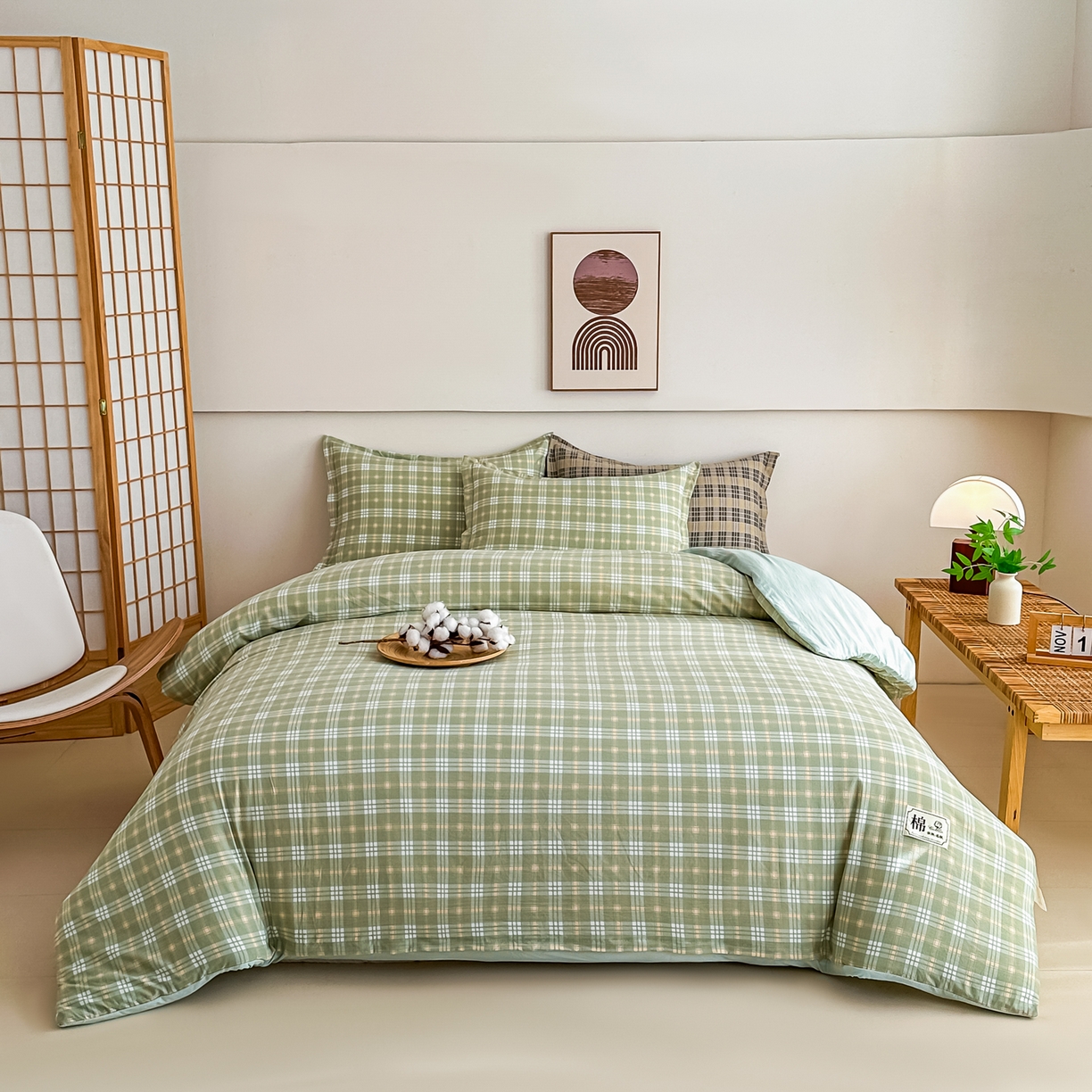 91家纺网 家纺一手货源 找家纺 （总）好欣怡家纺 2025新款A类新疆棉花被可拆洗无印风格子水洗棉棉花被芯冬被学生四季被