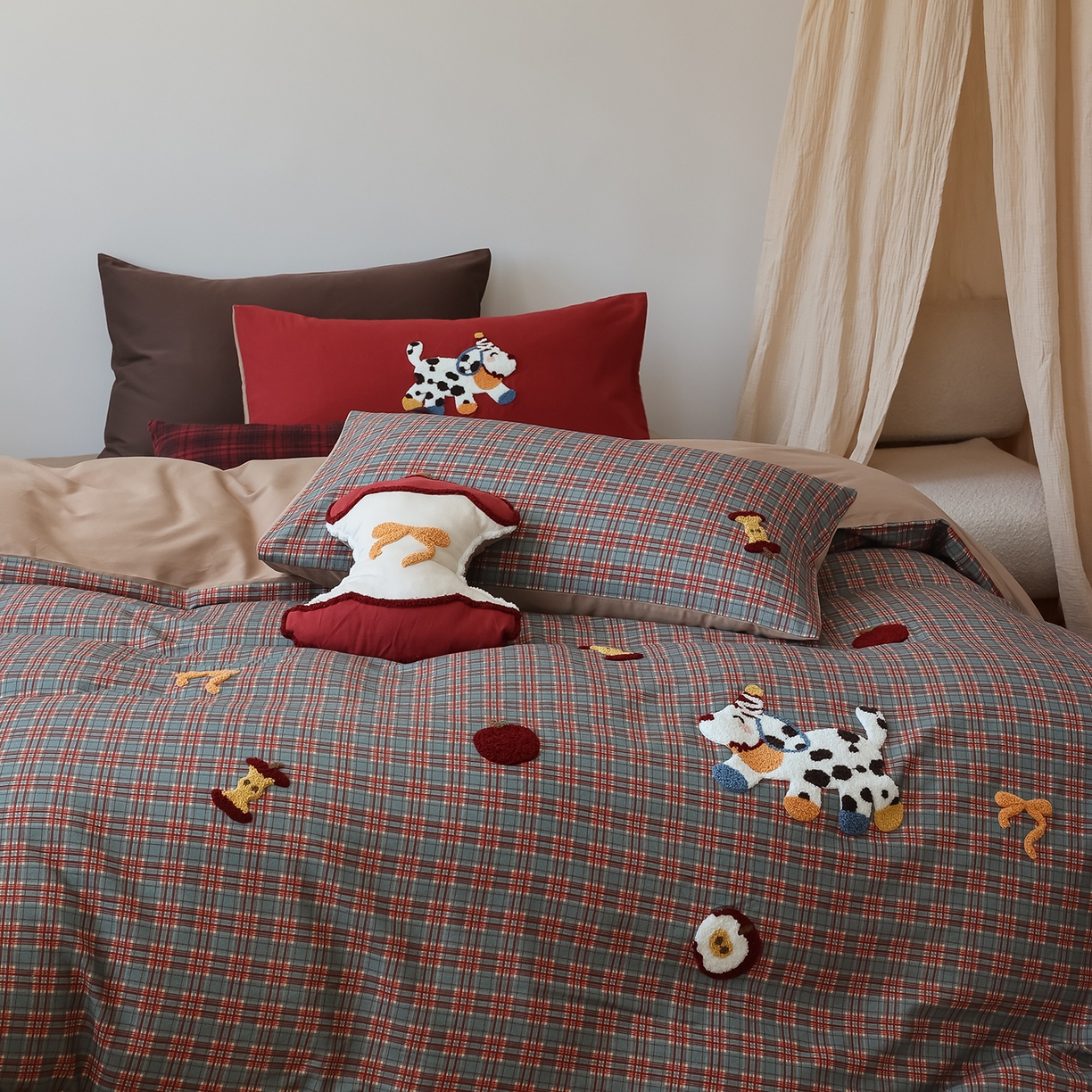 91家纺网 家纺一手货源 找家纺 （总）风向标家纺 2025新款全棉50s磨毛数码印花毛巾绣四件套-风格二