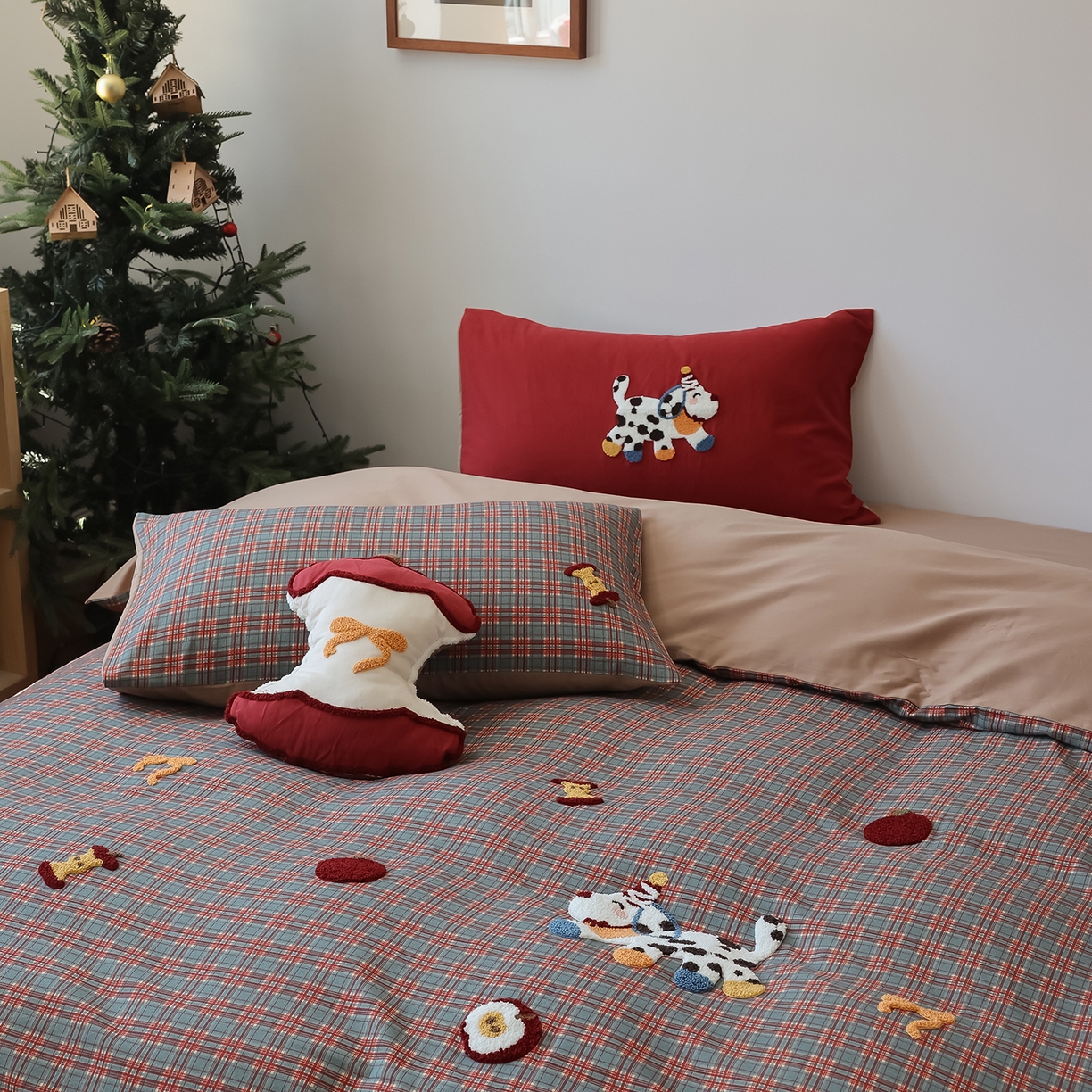 91家纺网 家纺一手货源 找家纺 （总）风向标家纺 2025新款全棉50s磨毛数码印花毛巾绣四件套-风格二