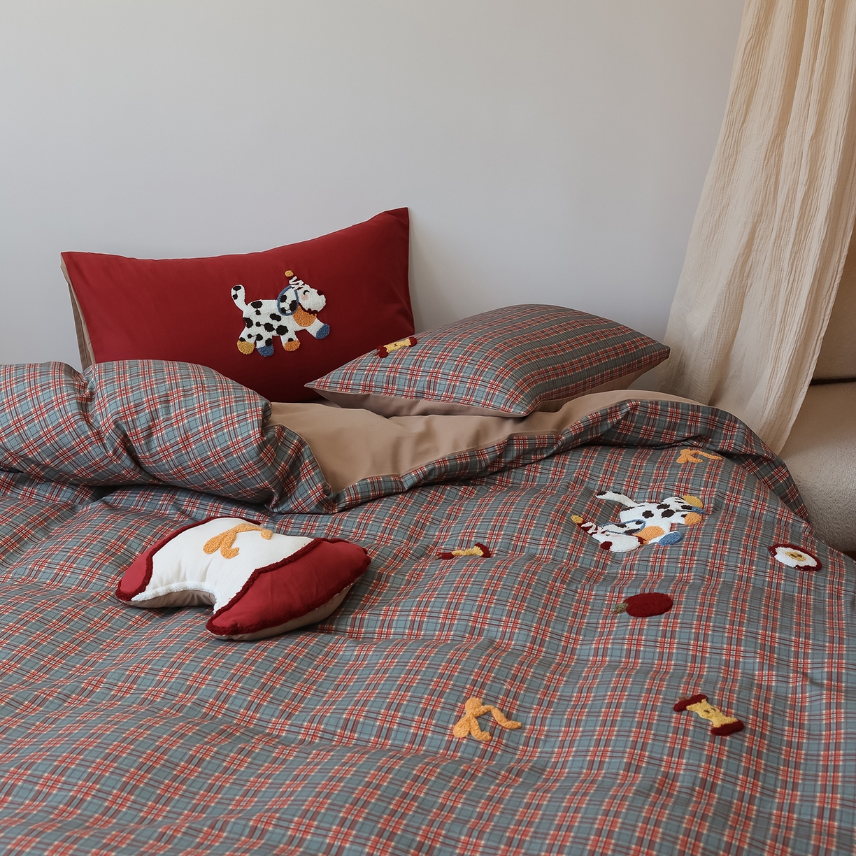 91家纺网 家纺一手货源 找家纺 （总）风向标家纺 2025新款全棉50s磨毛数码印花毛巾绣四件套-风格二