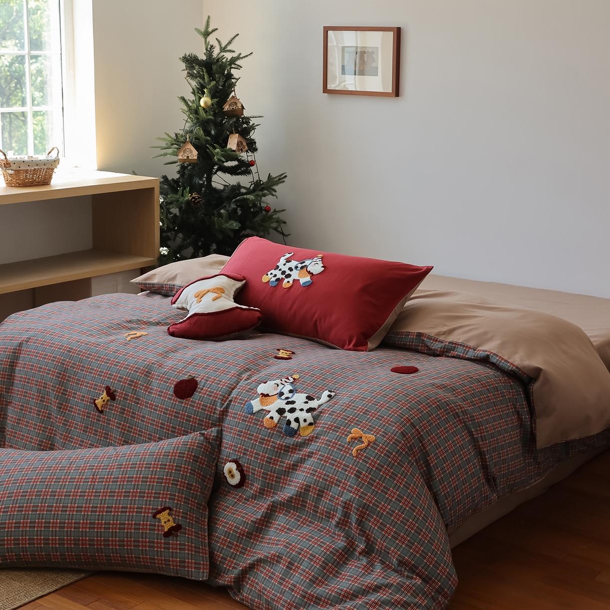 91家纺网 家纺一手货源 找家纺 （总）风向标家纺 2025新款全棉50s磨毛数码印花毛巾绣四件套-风格二