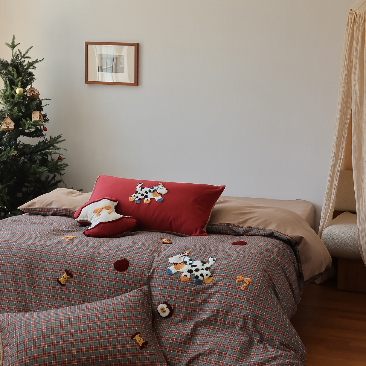 91家纺网 家纺一手货源 找家纺 （总）风向标家纺 2025新款全棉50s磨毛数码印花毛巾绣四件套-风格二