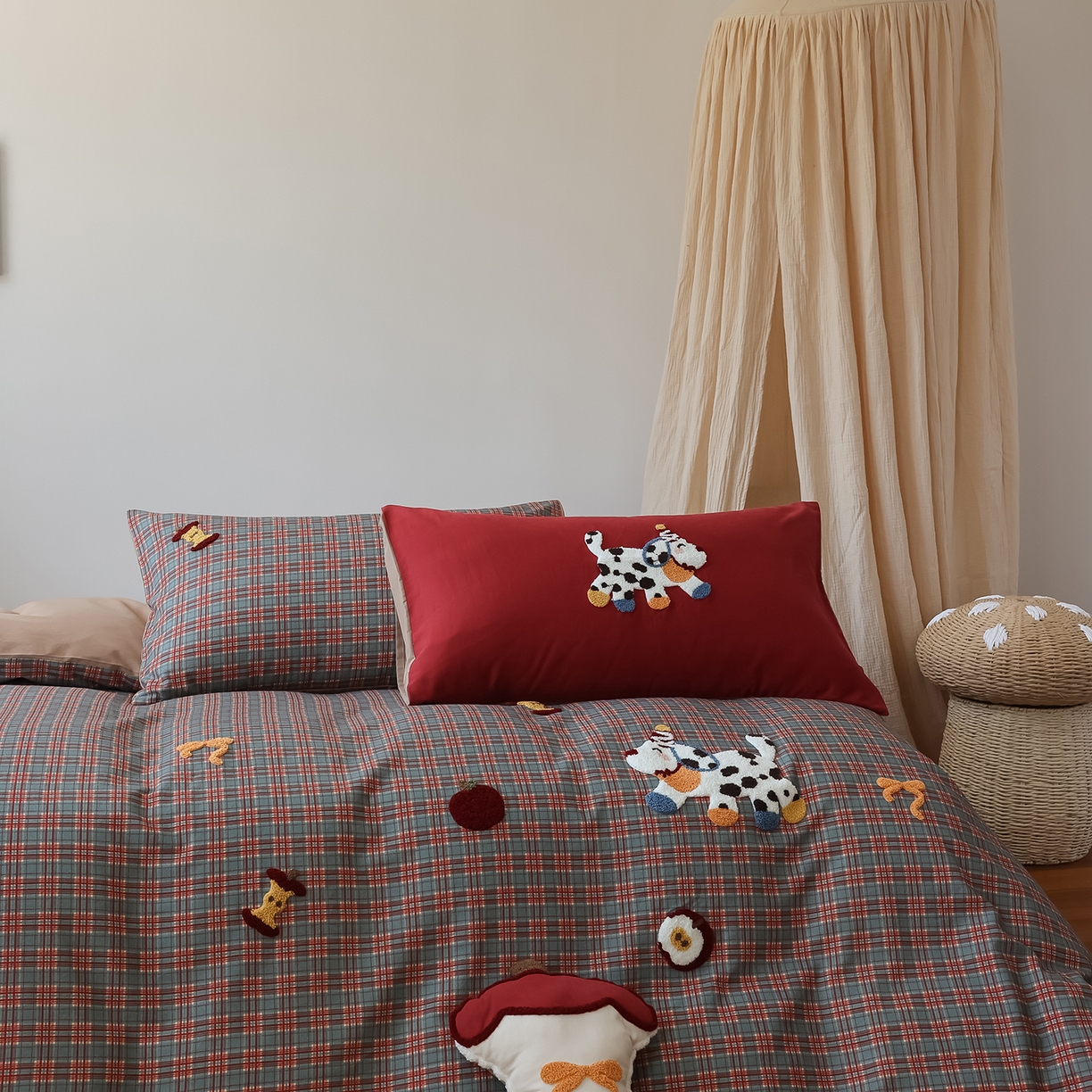 91家纺网 家纺一手货源 找家纺 （总）风向标家纺 2025新款全棉50s磨毛数码印花毛巾绣四件套-风格二