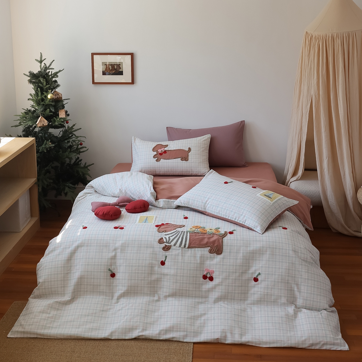 91家纺网 家纺一手货源 找家纺 （总）风向标家纺 2025新款全棉50s磨毛数码印花毛巾绣四件套-风格二