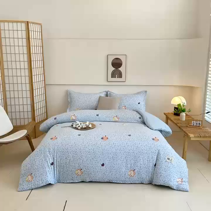 91家纺网 家纺一手货源 找家纺 好欣怡家纺 2026新款A类新疆棉花被可拆洗无印风格子水洗棉棉花被芯冬被学生四季被 奇趣苹果