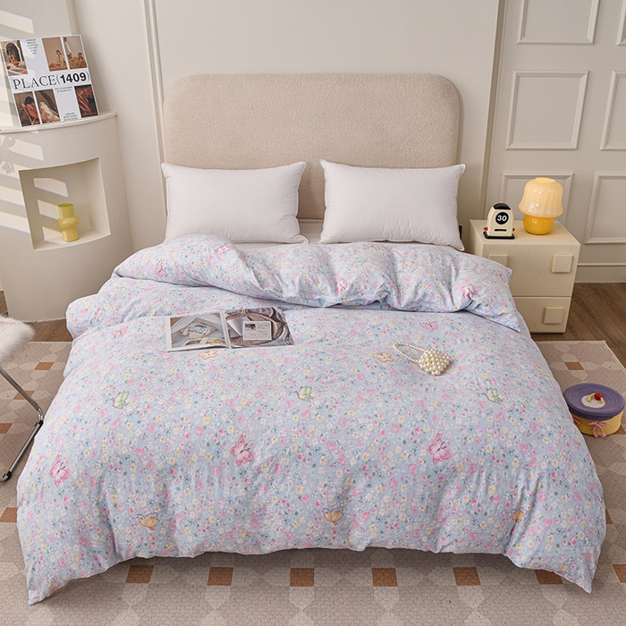 91家纺网 家纺一手货源 找家纺 织雅漫 2025新款水洗棉印花被套 繁花