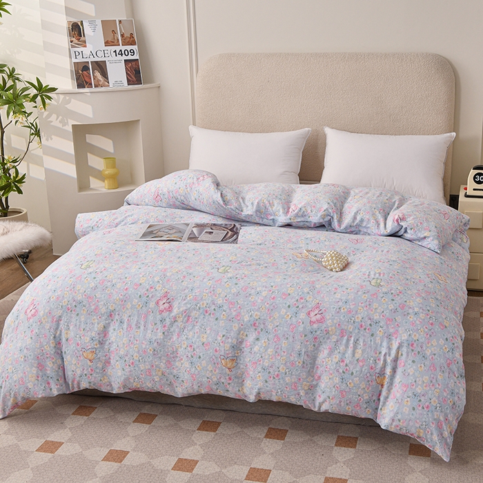 91家纺网 家纺一手货源 找家纺 织雅漫 2025新款水洗棉印花被套 繁花