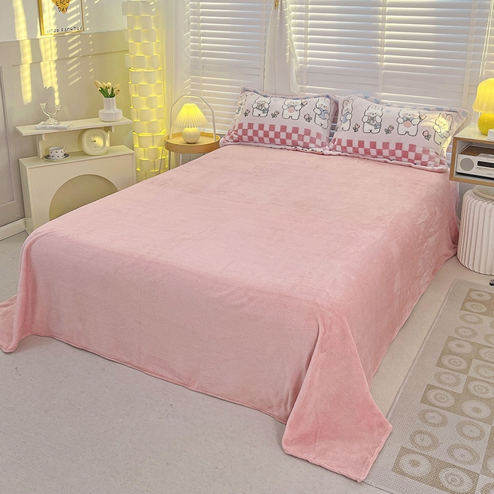 91家纺网 家纺一手货源 找家纺 梵克保罗 2025秋冬新品立体雪花绒单被套牛奶绒法莱绒雕花绒兔毛卡通四件套学生季三件套 爱心熊