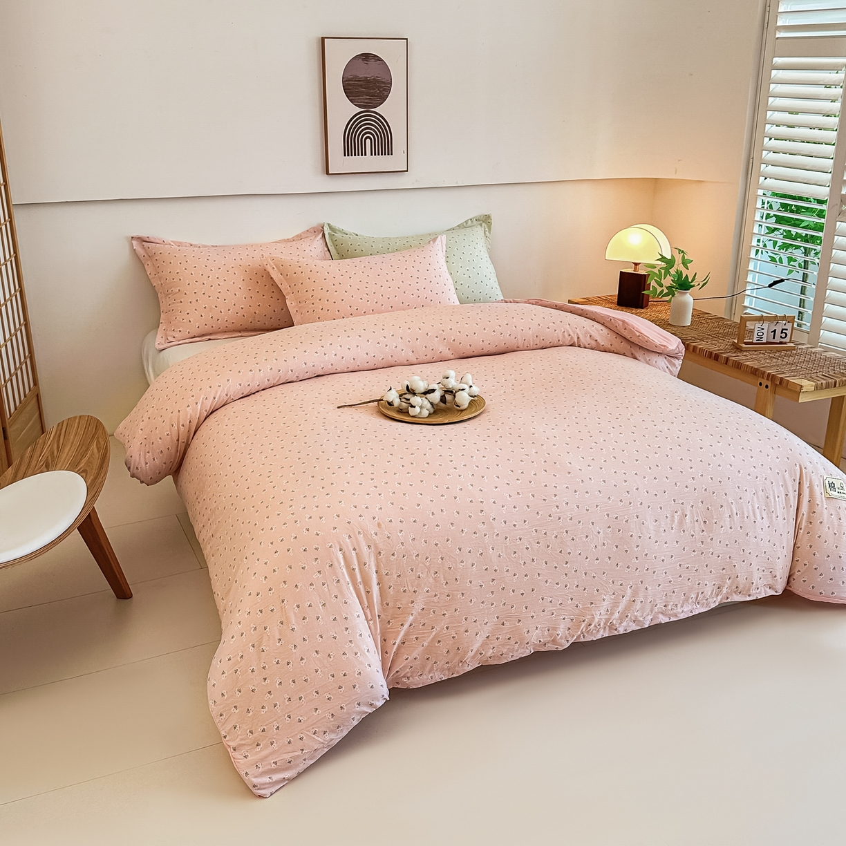 91家纺网 家纺一手货源 找家纺 好欣怡家纺 2026新款A类新疆棉花被可拆洗无印风格子水洗棉棉花被芯冬被学生四季被 小雏菊-粉