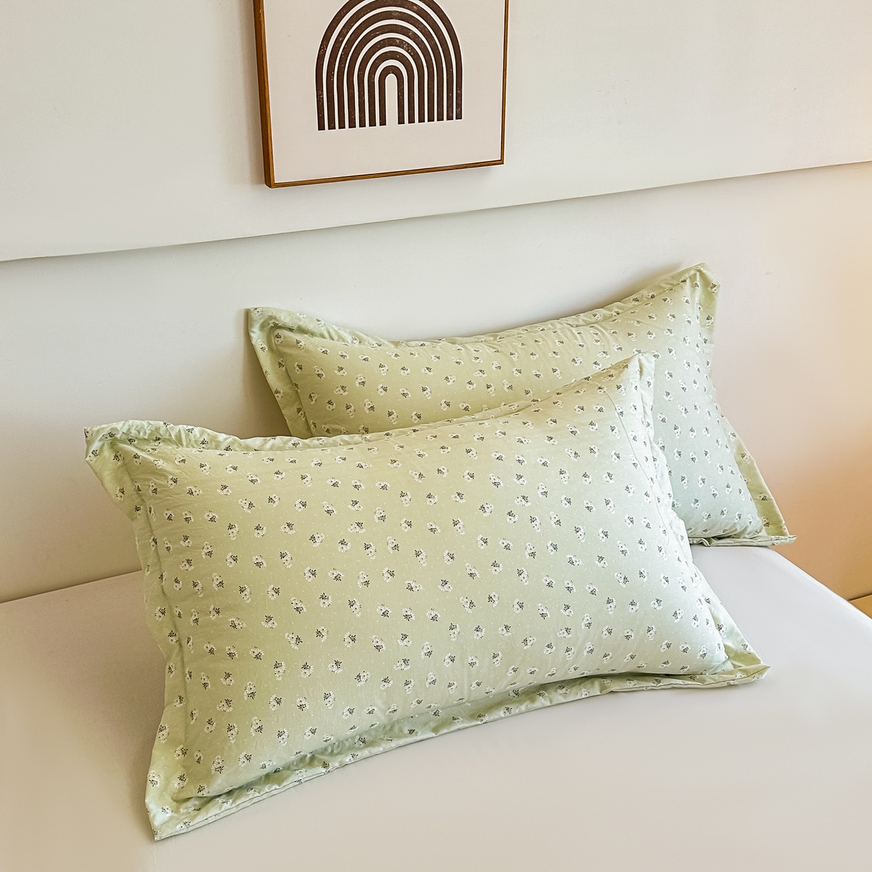 91家纺网 家纺一手货源 找家纺 好欣怡家纺 2026新款A类新疆棉花被可拆洗无印风格子水洗棉棉花被芯冬被学生四季被 小雏菊-绿