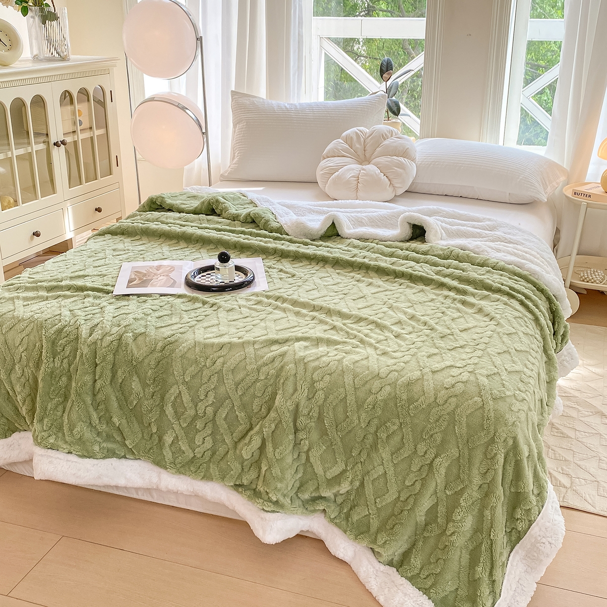 91家纺网 家纺一手货源 找家纺 （总）悦织湾家纺 2025新款塔芙绒羊羔绒舒棉绒毛毯麻花格系列