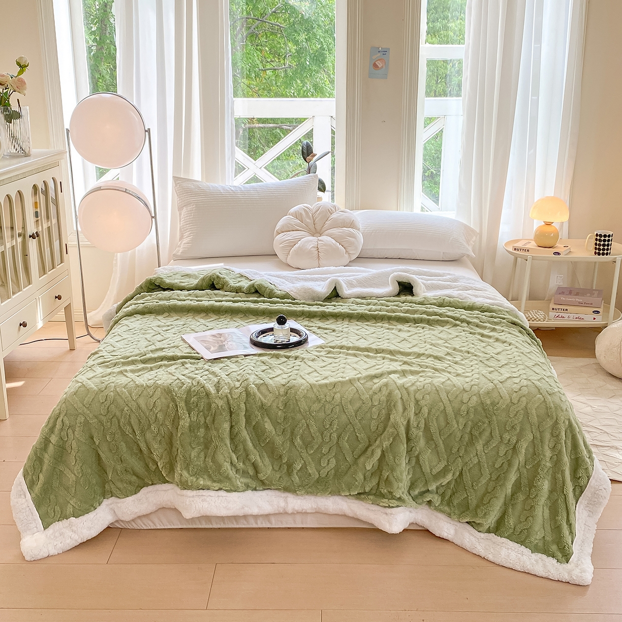 （总）悦织湾家纺 2025新款塔芙绒羊羔绒舒棉绒毛毯麻花格系列