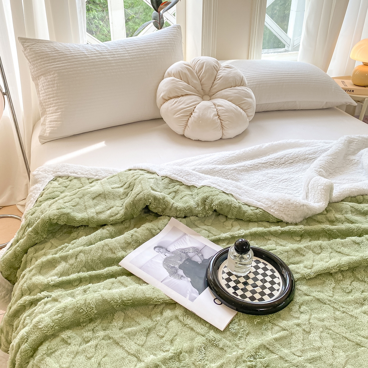 91家纺网 家纺一手货源 找家纺 （总）悦织湾家纺 2025新款塔芙绒羊羔绒舒棉绒毛毯麻花格系列