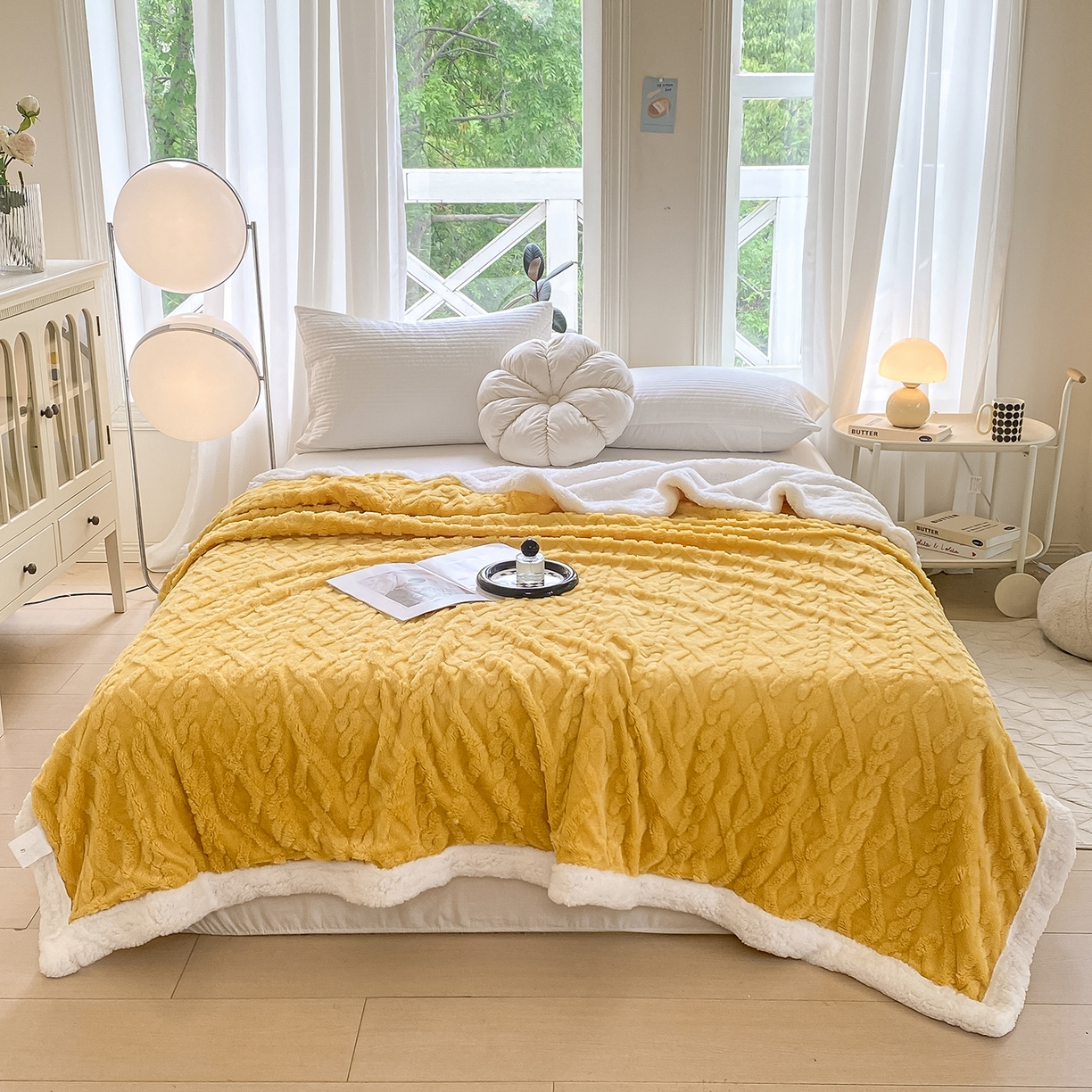 91家纺网 家纺一手货源 找家纺 （总）悦织湾家纺 2025新款塔芙绒羊羔绒舒棉绒毛毯麻花格系列