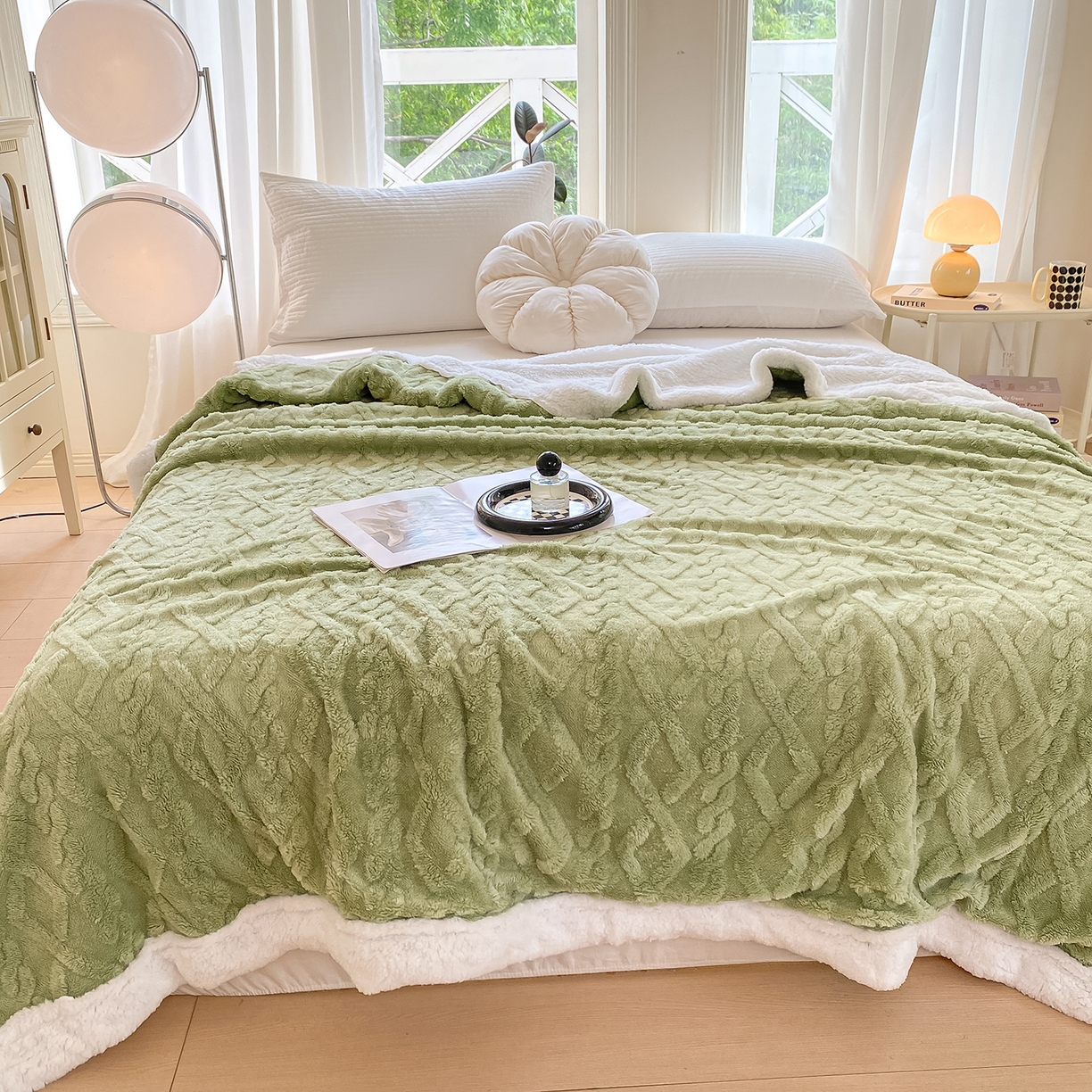 91家纺网 家纺一手货源 找家纺 （总）悦织湾家纺 2025新款塔芙绒羊羔绒舒棉绒毛毯麻花格系列