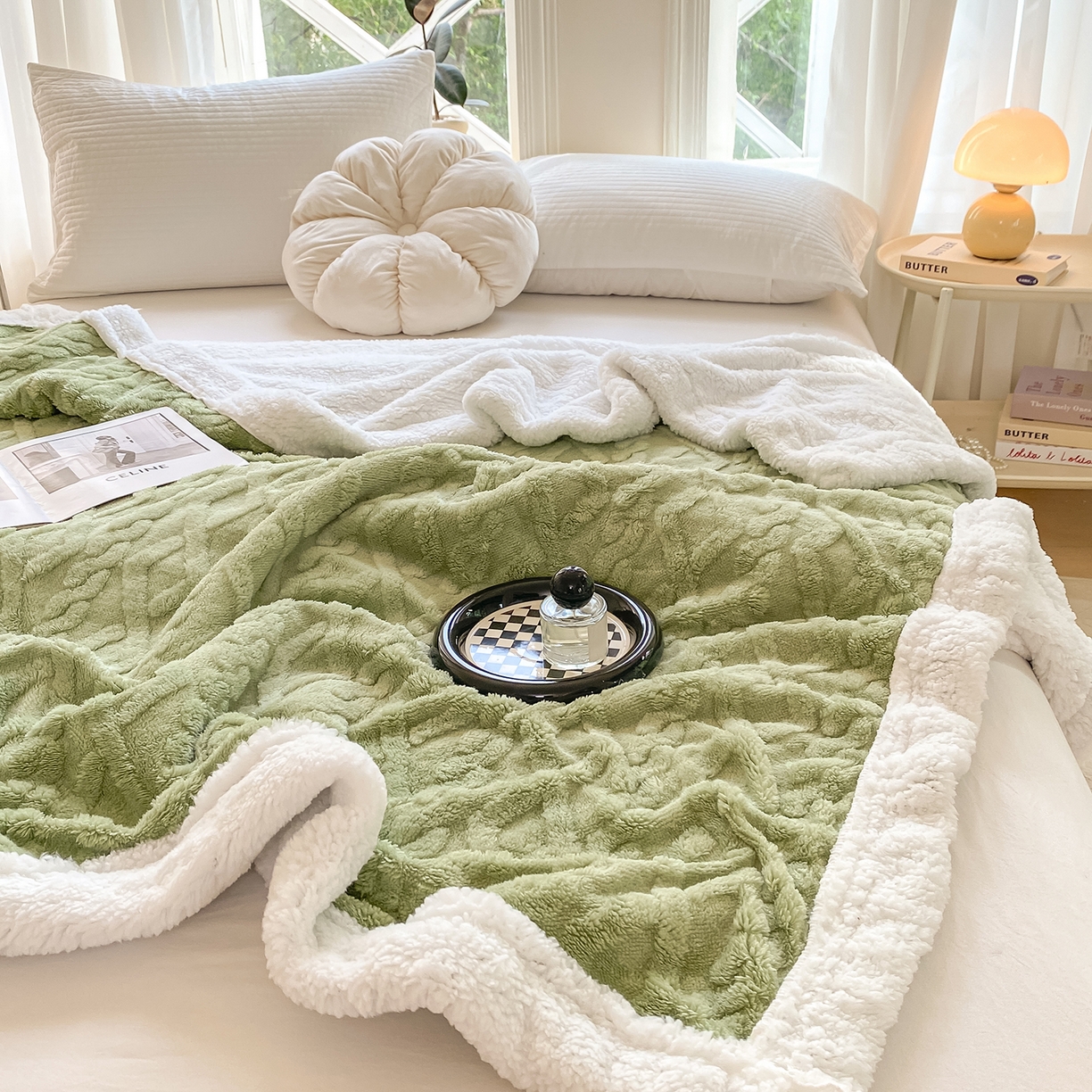 91家纺网 家纺一手货源 找家纺 （总）悦织湾家纺 2025新款塔芙绒羊羔绒舒棉绒毛毯麻花格系列