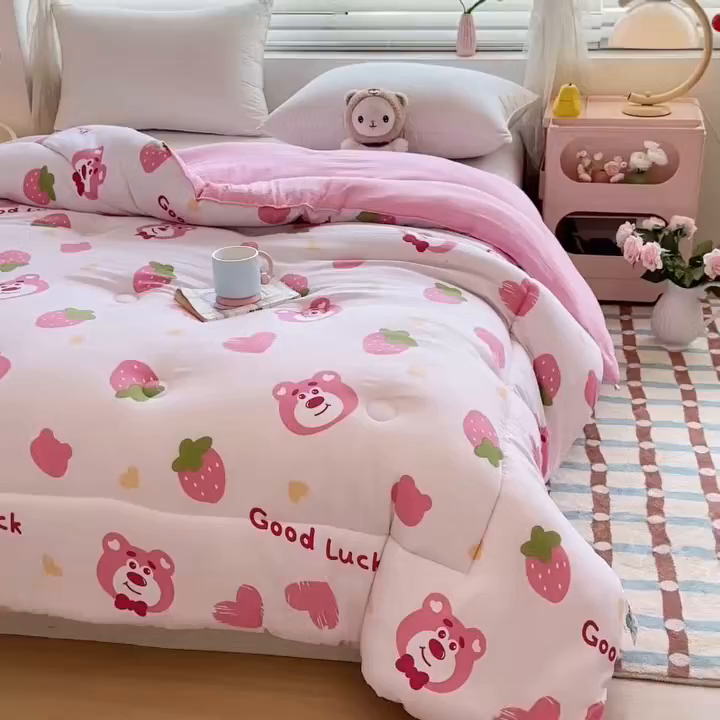 91家纺网 家纺一手货源 找家纺 （总）好欣怡家纺 2025新款A类水洗棉冬被大豆纤维学生四季被子被芯跨境直播（提供买家秀质检报告）