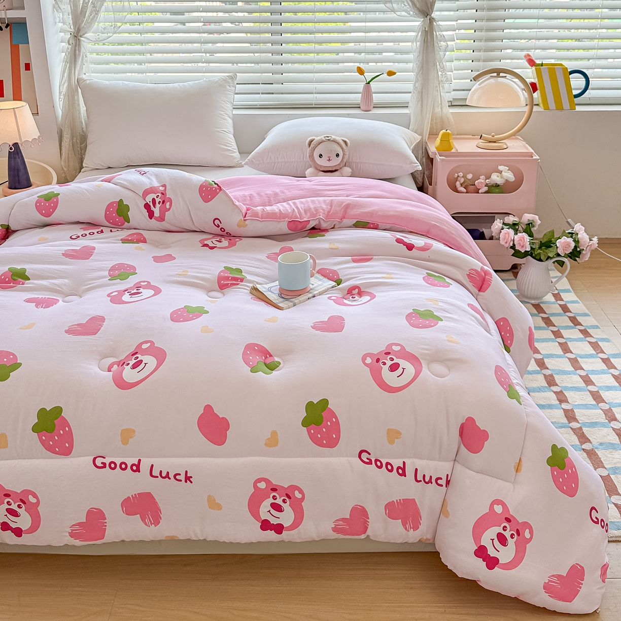 91家纺网 家纺一手货源 找家纺 （总）好欣怡家纺 2025新款A类水洗棉冬被大豆纤维学生四季被子被芯跨境直播（提供买家秀质检报告）