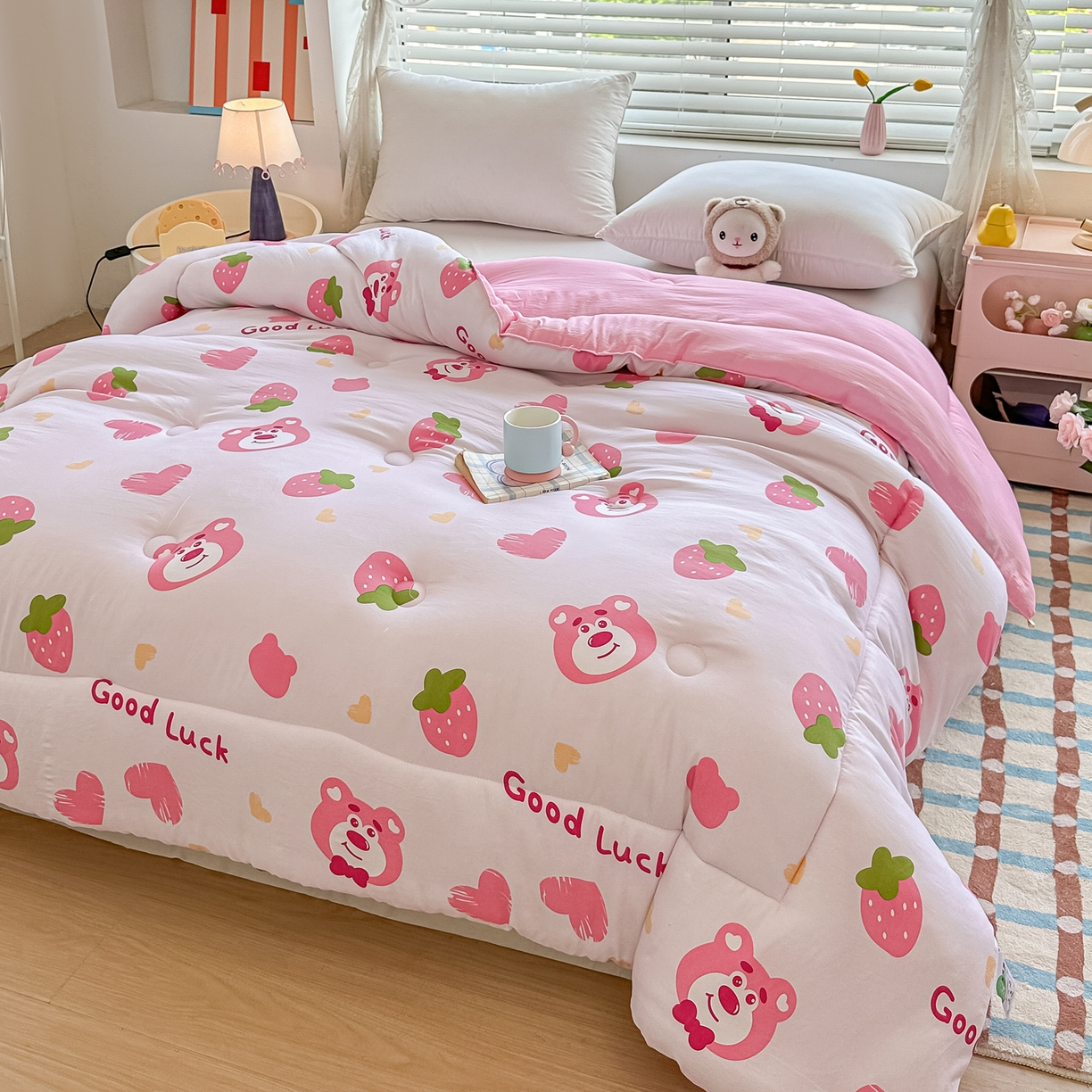 91家纺网 家纺一手货源 找家纺 （总）好欣怡家纺 2025新款A类水洗棉冬被大豆纤维学生四季被子被芯跨境直播（提供买家秀质检报告）