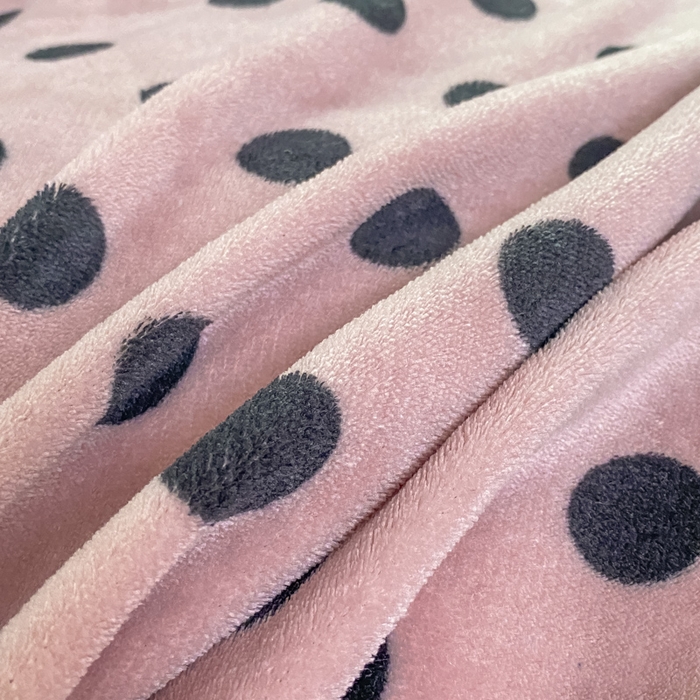 91家纺网 家纺一手货源 找家纺 梦可莱家居 2025秋冬新品豆豆绒床盖大花边四件套肉色波点