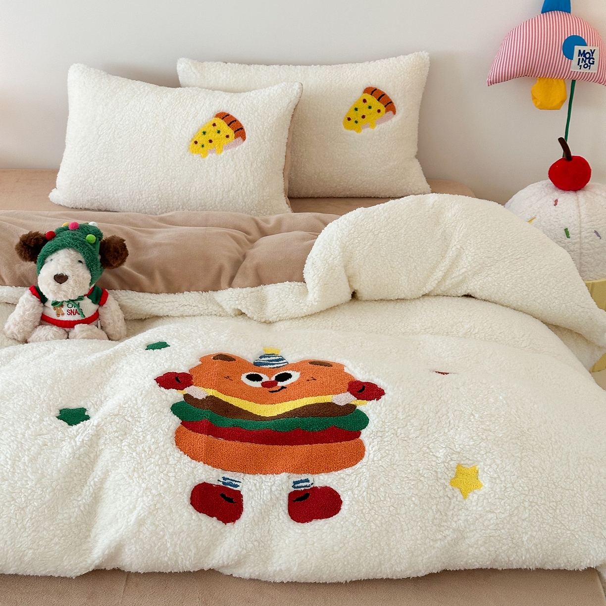 91家纺网 家纺一手货源 找家纺 （总）梓之赫 2025新款小版羊羔绒牛奶绒卡通四件套冬季加厚保暖