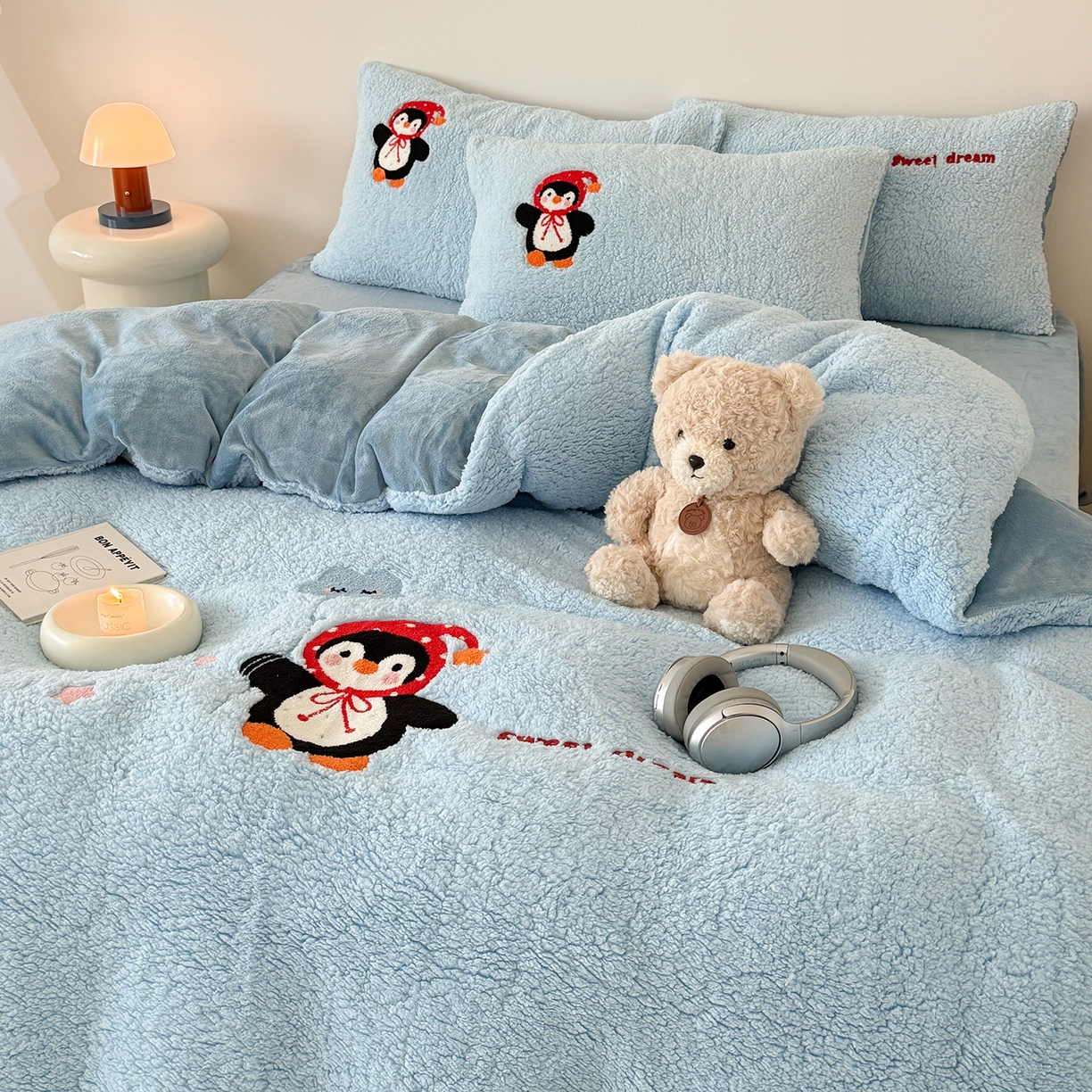 91家纺网 家纺一手货源 找家纺 （总）梓之赫 2025新款小版羊羔绒牛奶绒卡通四件套冬季加厚保暖