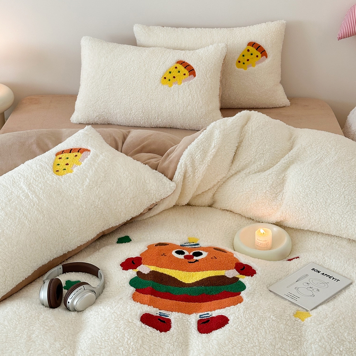 91家纺网 家纺一手货源 找家纺 （总）梓之赫 2025新款小版羊羔绒牛奶绒卡通四件套冬季加厚保暖