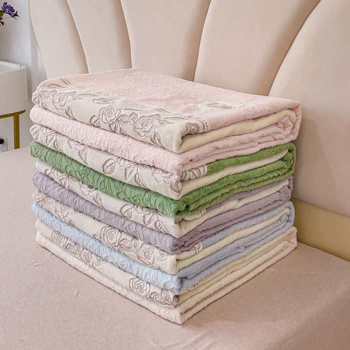 梵克保罗 2025秋冬新款牛奶绒雕花双拼拼接刺绣款四件套-维多利亚（含买家秀） 组合图