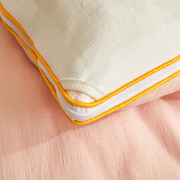 91家纺网 家纺一手货源 找家纺 梵蒂莎 【可检测】2025新款130克拉链子母被子被芯二合一（撞色款） 白色+粉玉