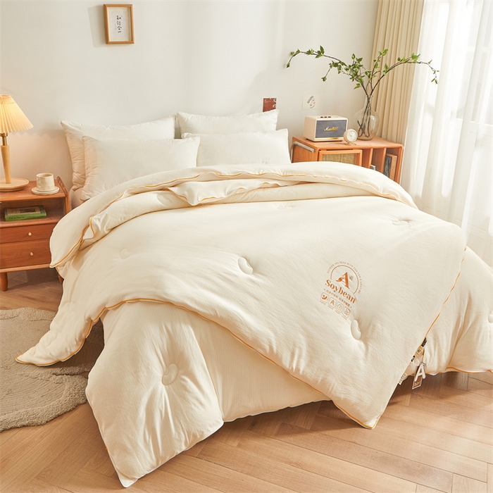 91家纺网 家纺一手货源 找家纺 梵蒂莎 【可检测】2025新款130克拉链子母被子被芯二合一（撞色款） 白色+白色