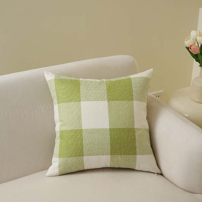 91家纺网 家纺一手货源 找家纺 （总）新奇异 2025新款时尚经典涤麻格子抱枕