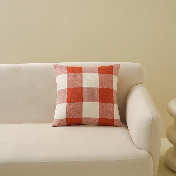 91家纺网 家纺一手货源 找家纺 （总）新奇异 2025新款时尚经典涤麻格子抱枕