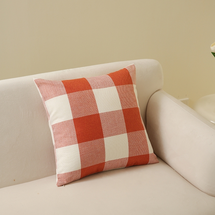 91家纺网 家纺一手货源 找家纺 （总）新奇异 2025新款时尚经典涤麻格子抱枕