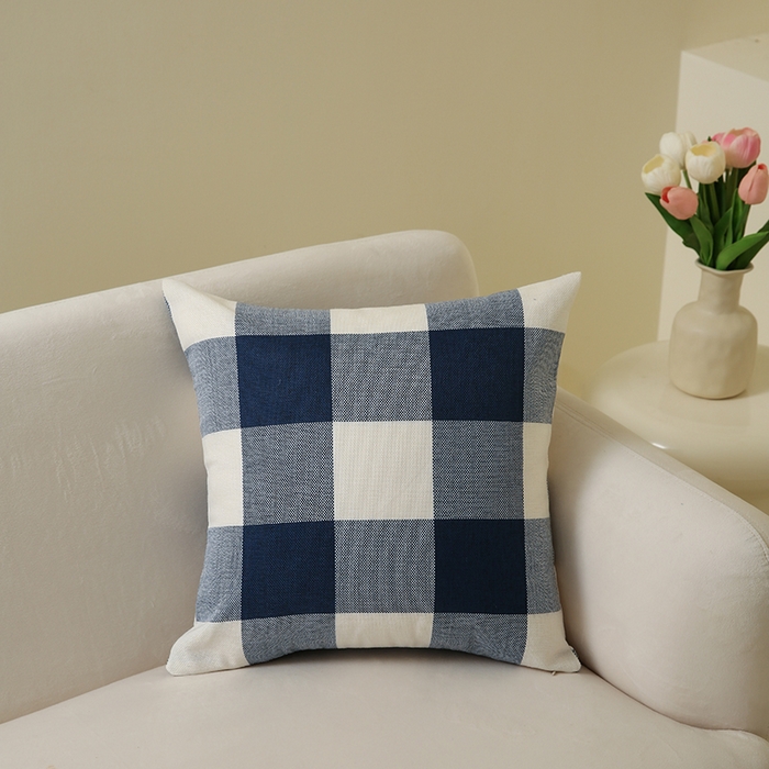 91家纺网 家纺一手货源 找家纺 （总）新奇异 2025新款时尚经典涤麻格子抱枕