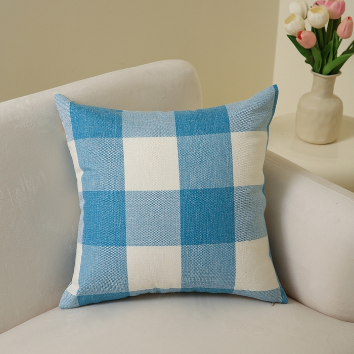 91家纺网 家纺一手货源 找家纺 （总）新奇异 2025新款时尚经典涤麻格子抱枕