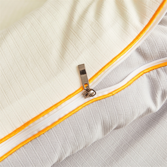 91家纺网 家纺一手货源 找家纺 梵蒂莎 【可检测】2025新款130克拉链子母被子被芯二合一（撞色款） 白色+灰色