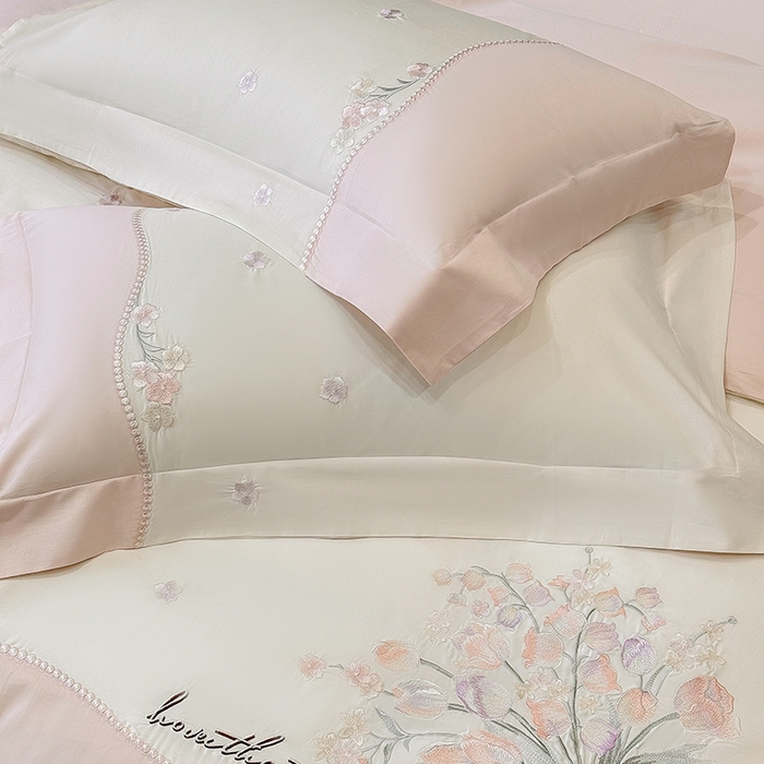 91家纺网 家纺一手货源 找家纺 （总）优悦生活馆 2025新款全棉新疆长绒棉四件套-鸢尾花畔风格二