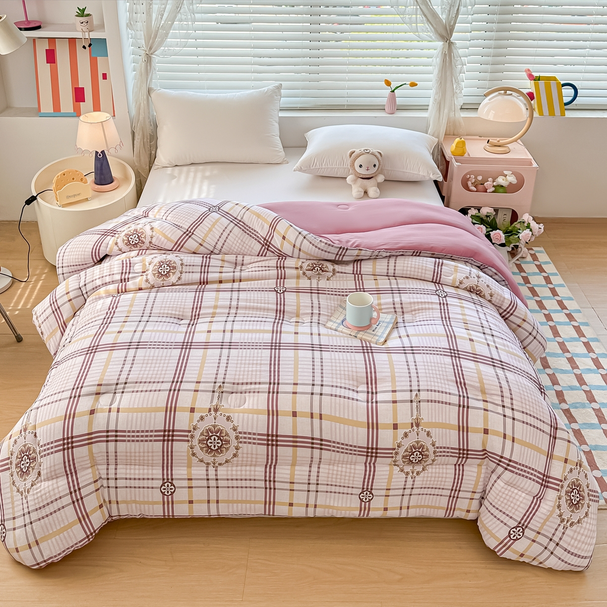 91家纺网 家纺一手货源 找家纺 （总）好欣怡家纺 2025新款A类水洗棉冬被大豆纤维学生四季被子被芯跨境直播（提供买家秀质检报告）