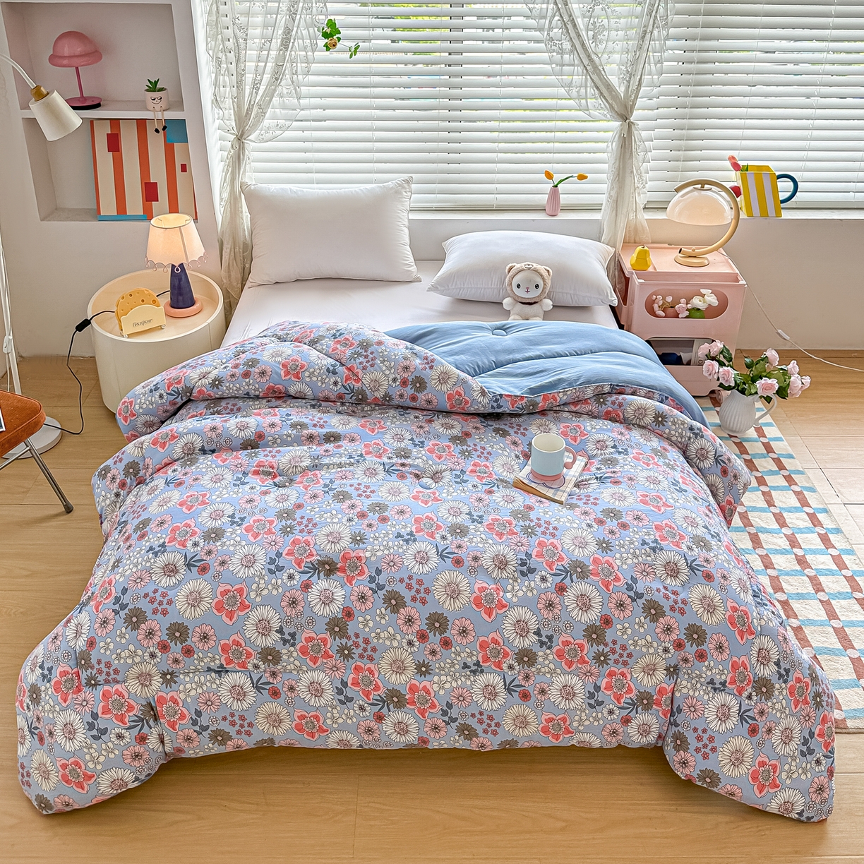 91家纺网 家纺一手货源 找家纺 （总）好欣怡家纺 2025新款A类水洗棉冬被大豆纤维学生四季被子被芯跨境直播（提供买家秀质检报告）