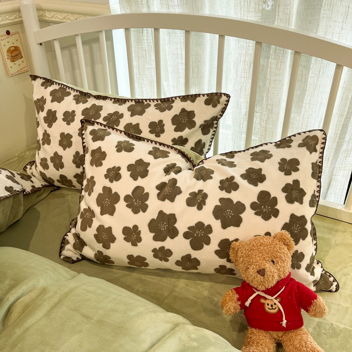 91家纺网 家纺一手货源 找家纺 雅居纺家纺 2025新款贝壳边牛奶绒四件套 贝壳边 春风十里-绿