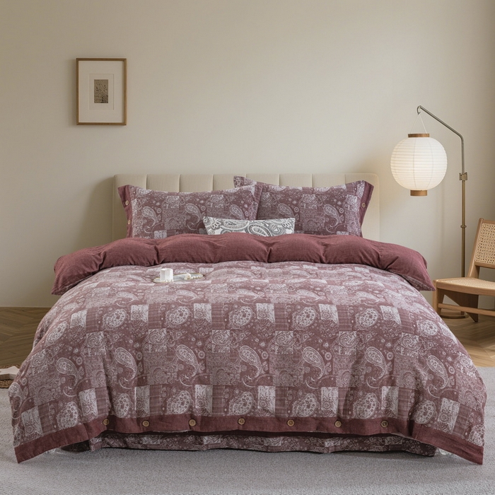 91家纺网 家纺一手货源 找家纺 （总）鲁爱家纺供货 2025新款全棉色织提花四件套